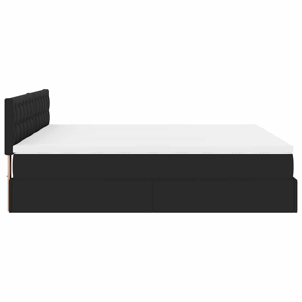vidaXL Lit ottoman avec matelas Noir 160x200 cm Similicuir