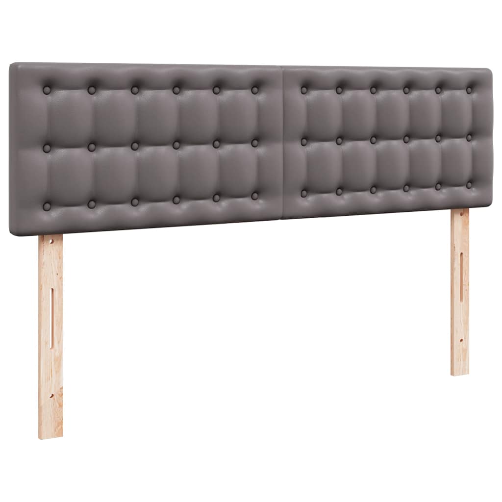 vidaXL Ottoman-Bett mit Matratzen Grau 160x200 cm Kunstleder