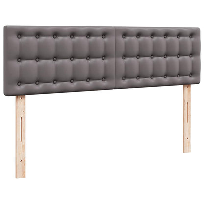 vidaXL Ottoman-Bett mit Matratzen Grau 160x200 cm Kunstleder