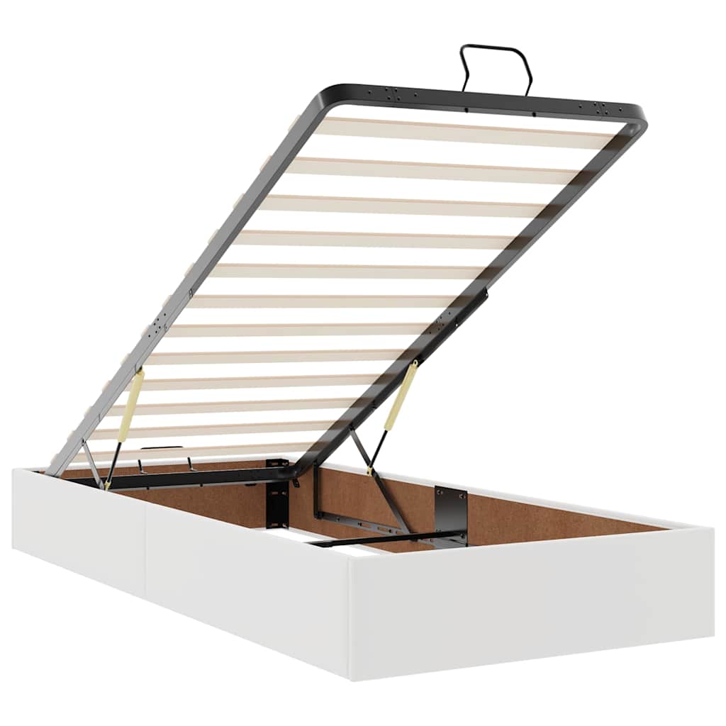vidaXL Ottoman-Bett mit Matratzen Weiß 180x200 cm Kunstleder