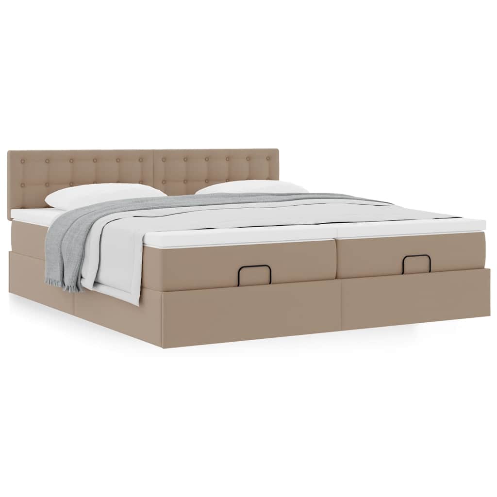 vidaXL Lit Ottoman avec matelas cappuccino 180x200 cm similicuir
