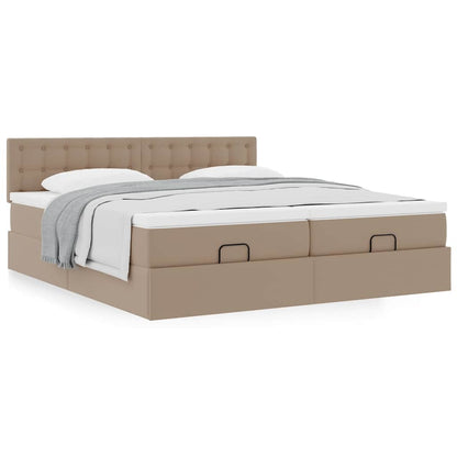 vidaXL Lit Ottoman avec matelas cappuccino 180x200 cm similicuir