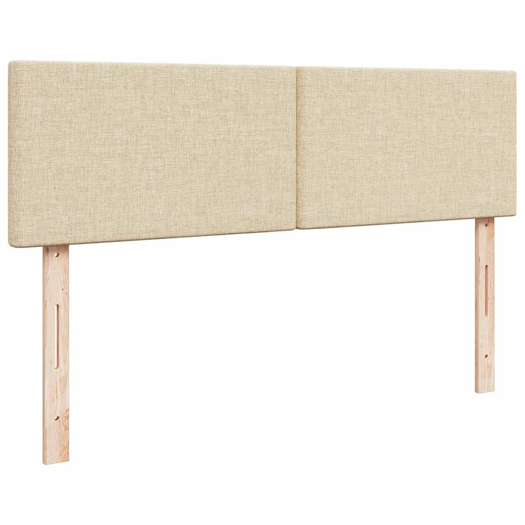 vidaXL Ottoman-Bett mit Matratzen Creme 160x200 cm Stoff