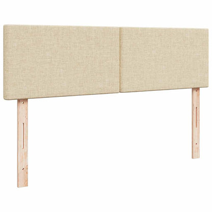vidaXL Ottoman-Bett mit Matratzen Creme 160x200 cm Stoff