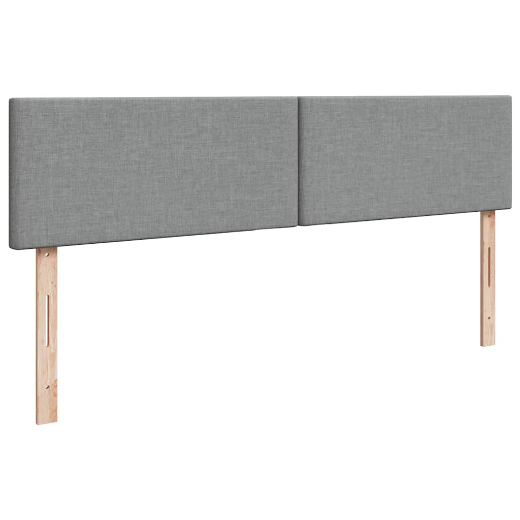 vidaXL Ottoman-Bett mit Matratzen Hellgrau 200x200 cm Stoff