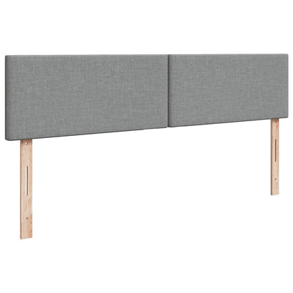 vidaXL Ottoman-Bett mit Matratzen Hellgrau 200x200 cm Stoff