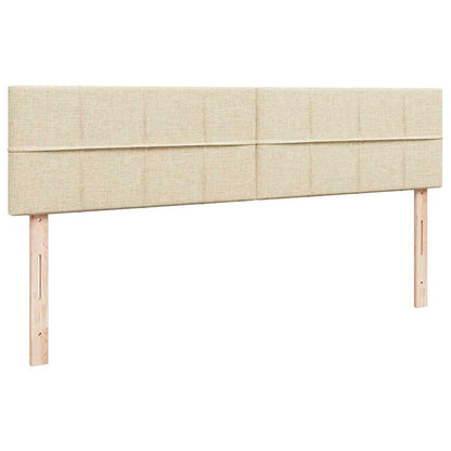 vidaXL Ottoman-Bett mit Matratzen Creme 160x200 cm Stoff