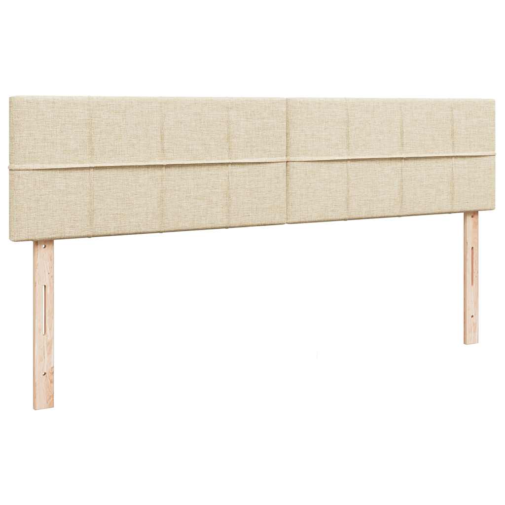 vidaXL Ottoman-Bett mit Matratzen Creme 180x200 cm Stoff