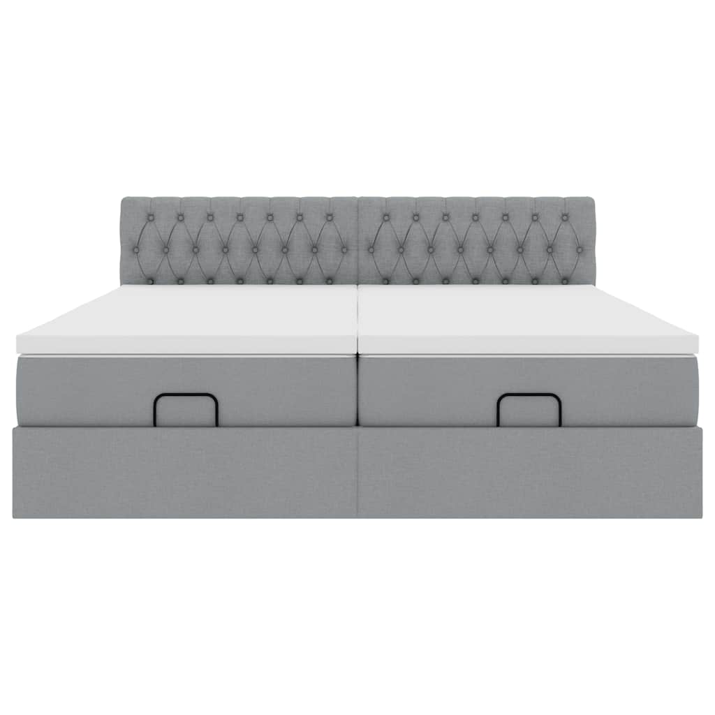 vidaXL Lit ottoman avec matelas Gris clair 180x200 cm Tissu