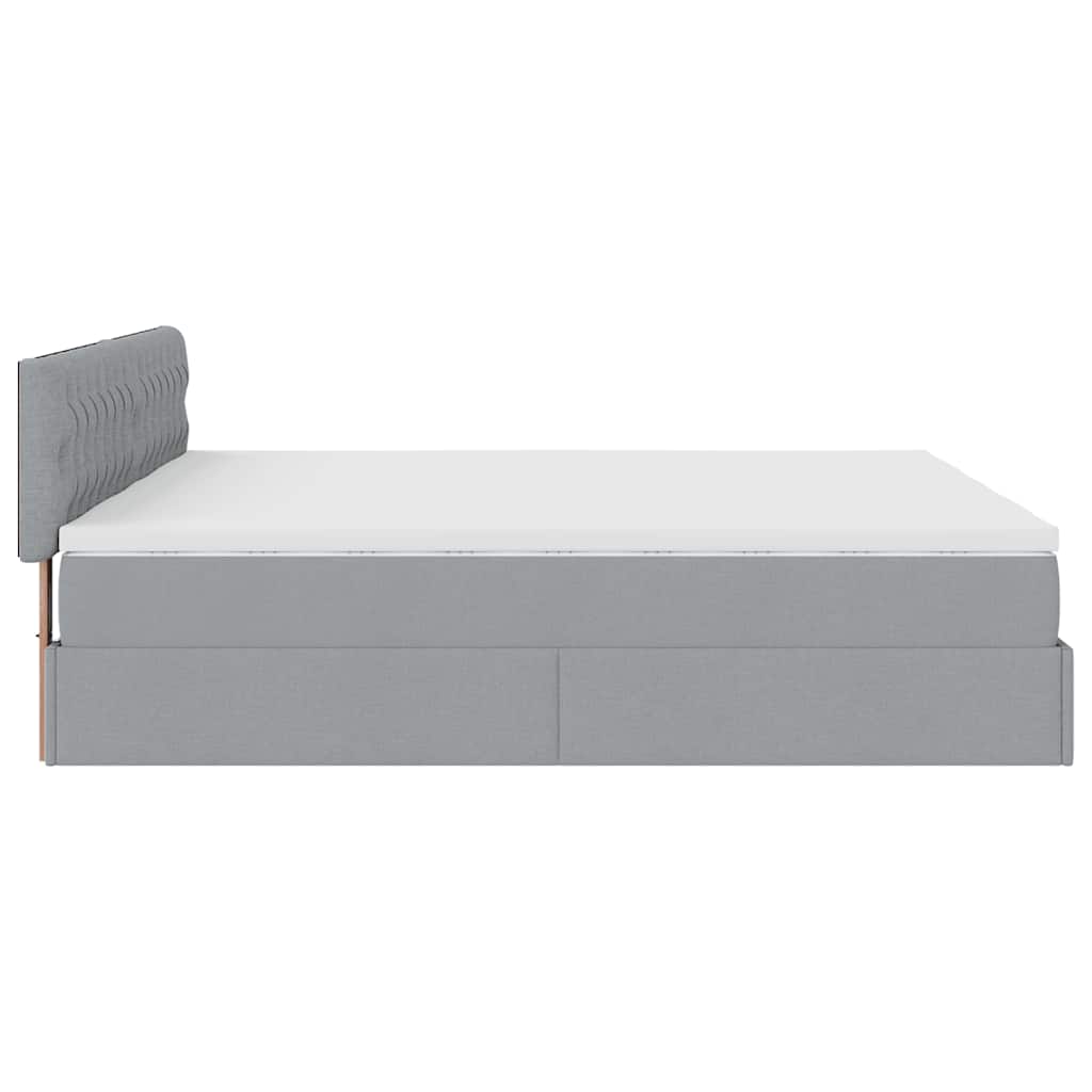 vidaXL Lit ottoman avec matelas Gris clair 180x200 cm Tissu