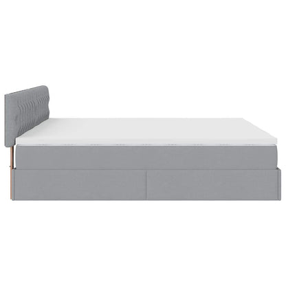 vidaXL Lit ottoman avec matelas Gris clair 180x200 cm Tissu