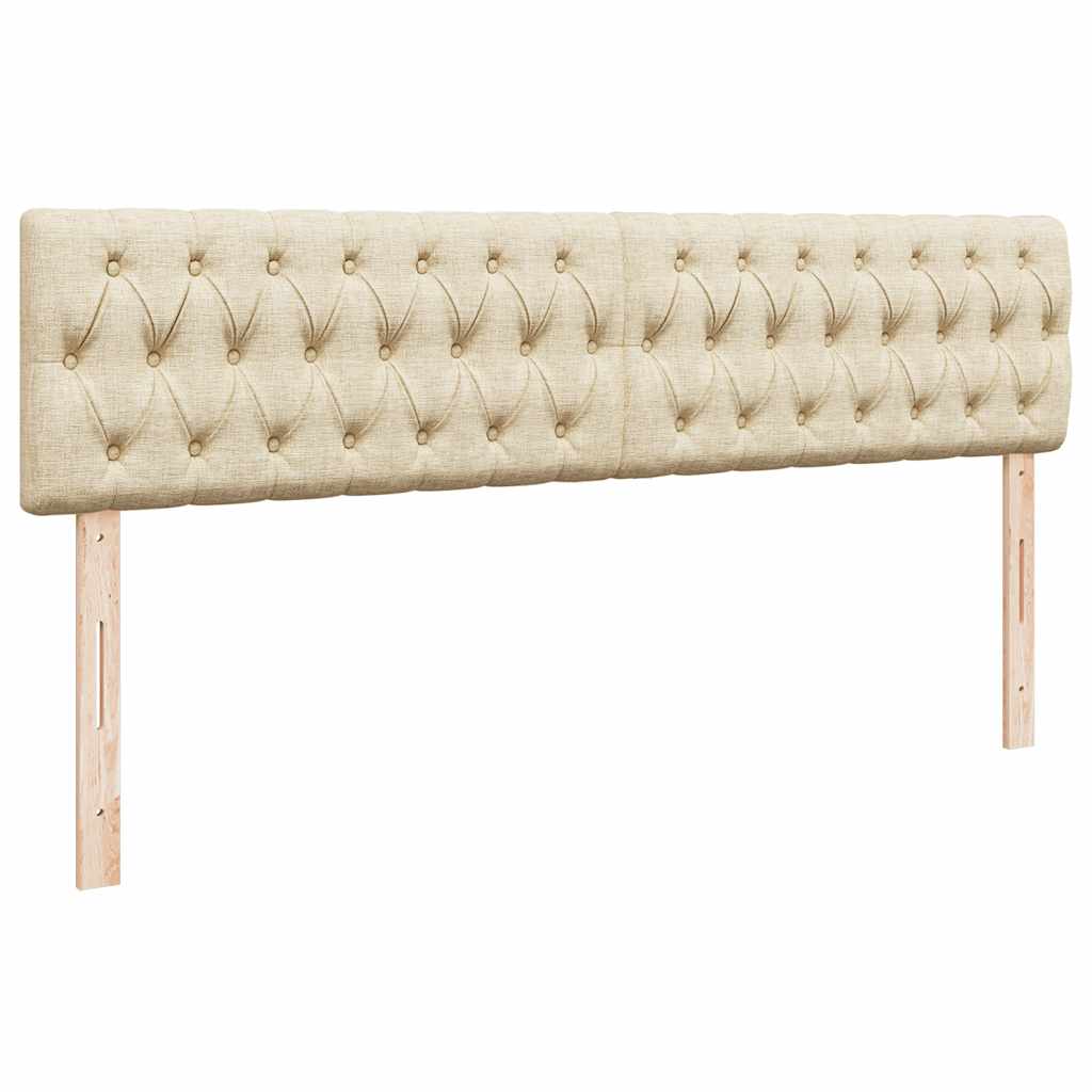 vidaXL Ottoman-Bett mit Matratzen Creme 200x200 cm Stoff