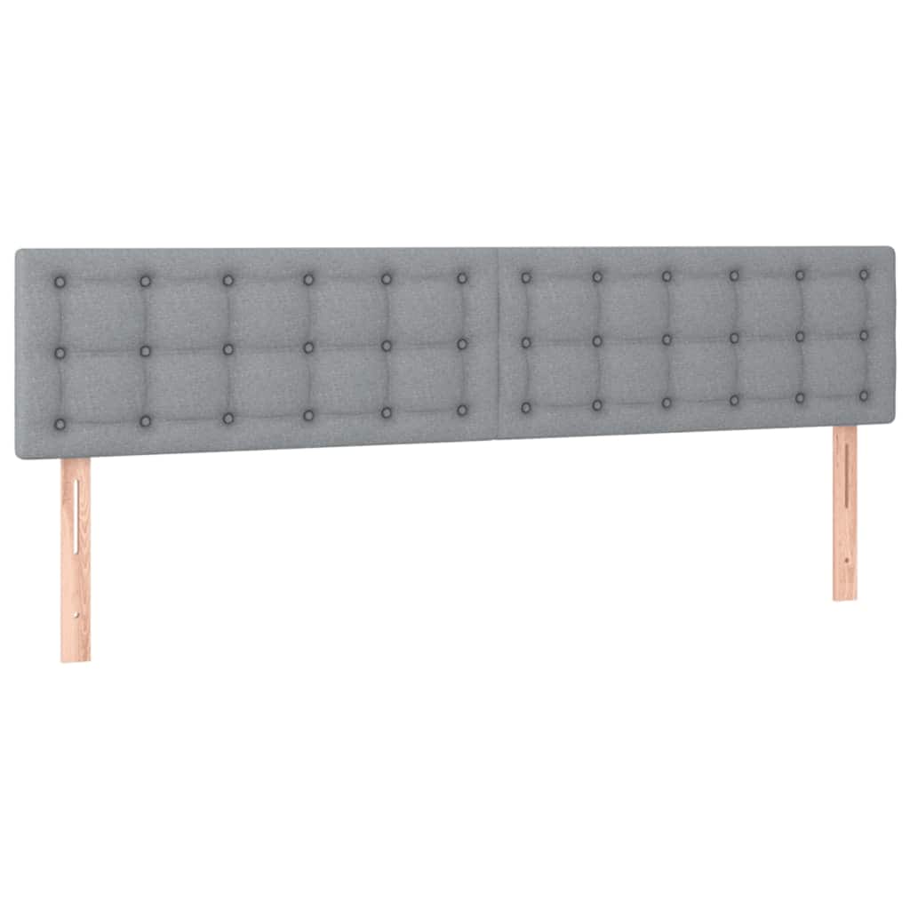 vidaXL Ottoman-Bett mit Matratzen Hellgrau 160x200 cm Stoff