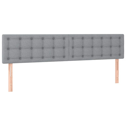 vidaXL Ottoman-Bett mit Matratzen Hellgrau 160x200 cm Stoff