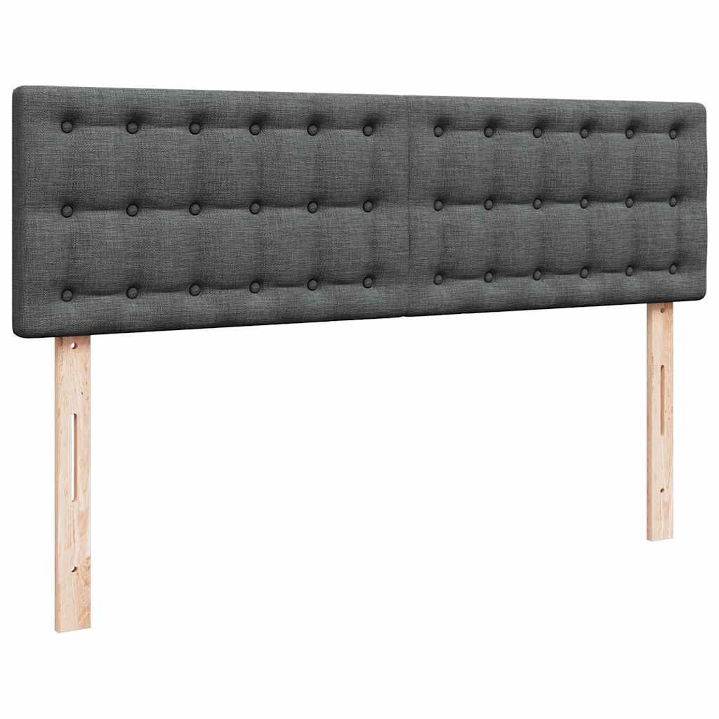 Ottoman-Bett mit Matratzen Dunkelgrau 160x200 cm Stoff