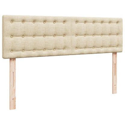 vidaXL Ottoman-Bett mit Matratzen Creme 160x200 cm Stoff
