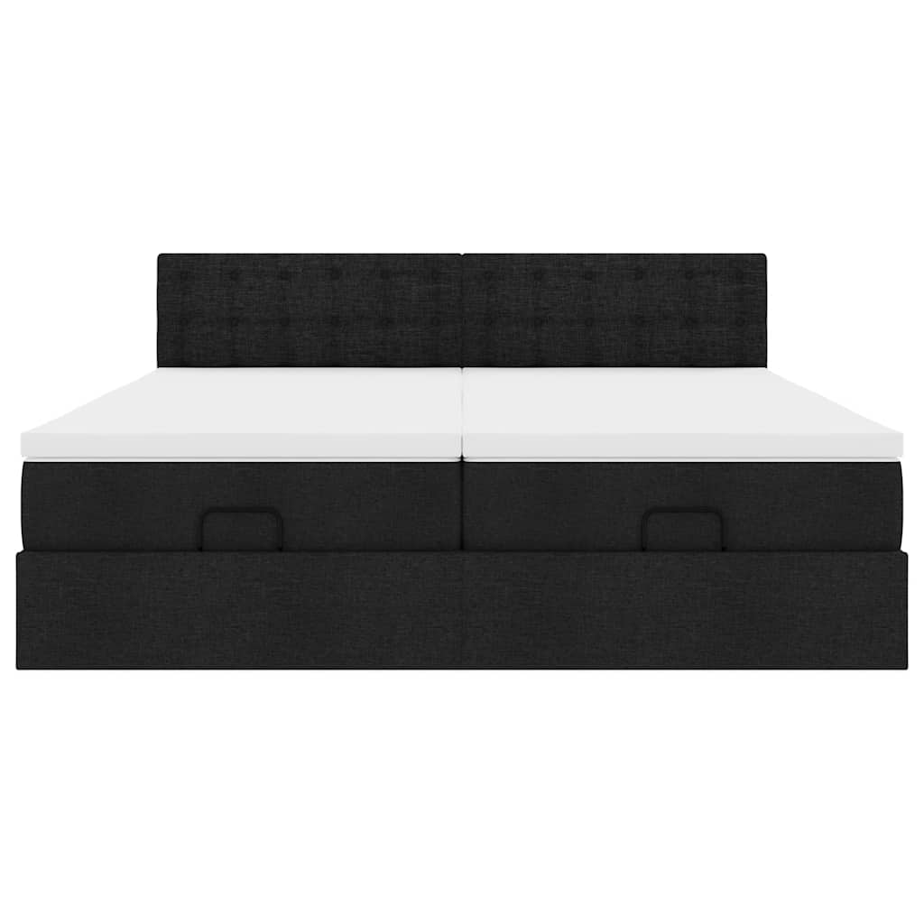 vidaXL Ottoman-Bett mit Matratzen Schwarz 180x200 cm Stoff