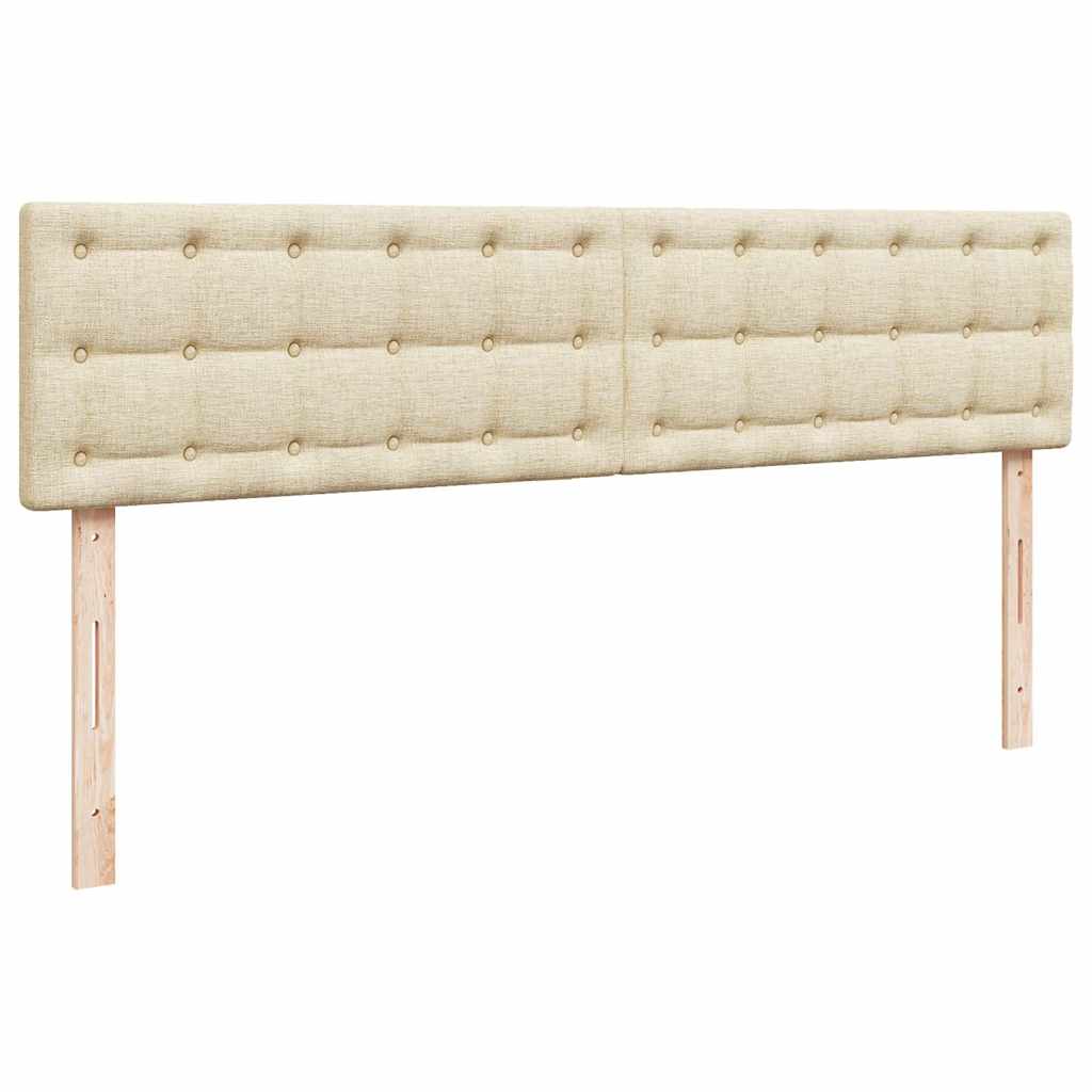 vidaXL Ottoman-Bett mit Matratzen Creme 200x200 cm Stoff