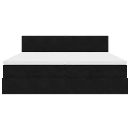 vidaXL Ottoman-Bett mit Matratzen Schwarz 160x200 cm Samt