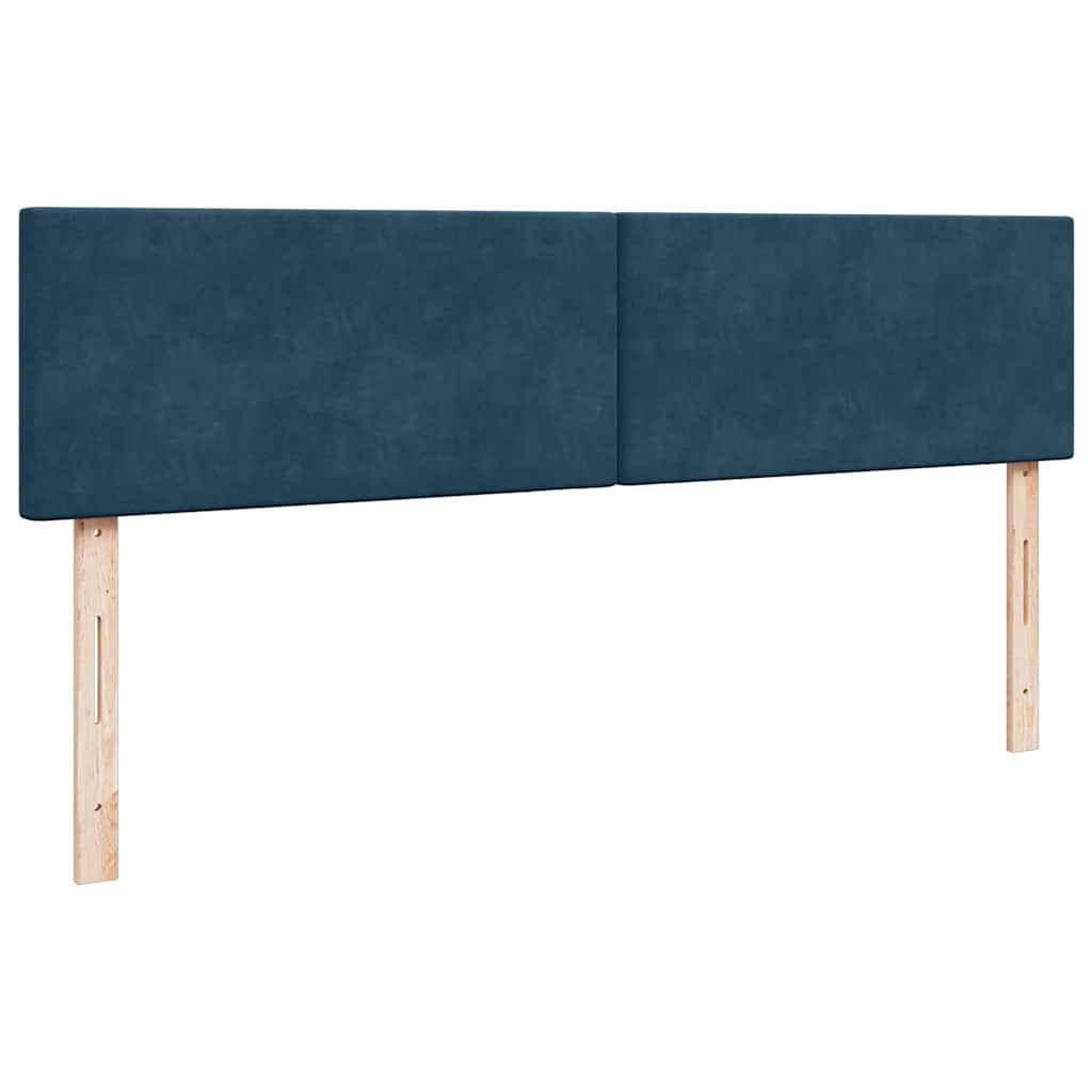 vidaXL Ottoman-Bett mit Matratzen Dunkelblau 180x200 cm Samt