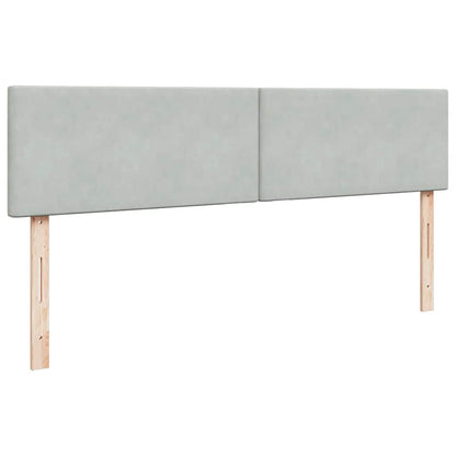 vidaXL Ottoman-Bett mit Matratzen Hellgrau 200x200 cm Samt