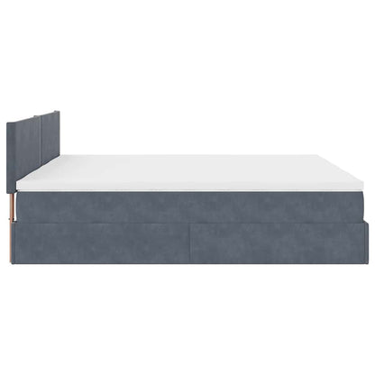 vidaXL Ottoman-Bett mit Matratzen Dunkelgrau 200x200 cm Samt