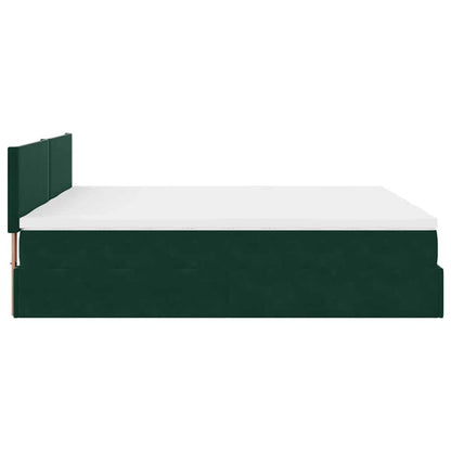 vidaXL Ottoman-Bett mit Matratzen Dunkelgrün 200x200 cm Samt