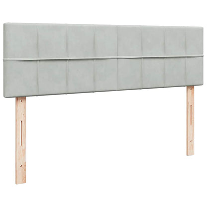 Ottoman-Bett mit Matratzen Hellgrau 160x200 cm Samt