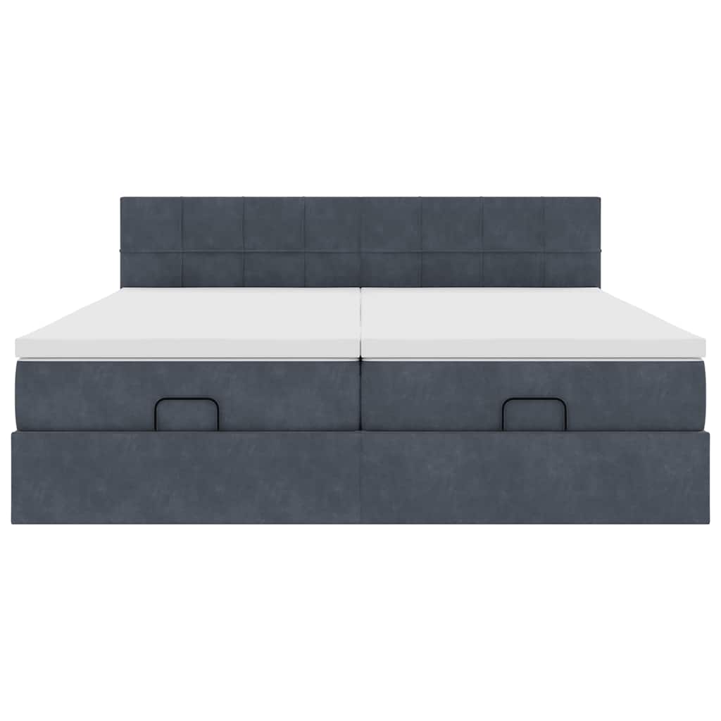 vidaXL Ottoman-Bett mit Matratzen Dunkelgrau 160x200 cm Samt