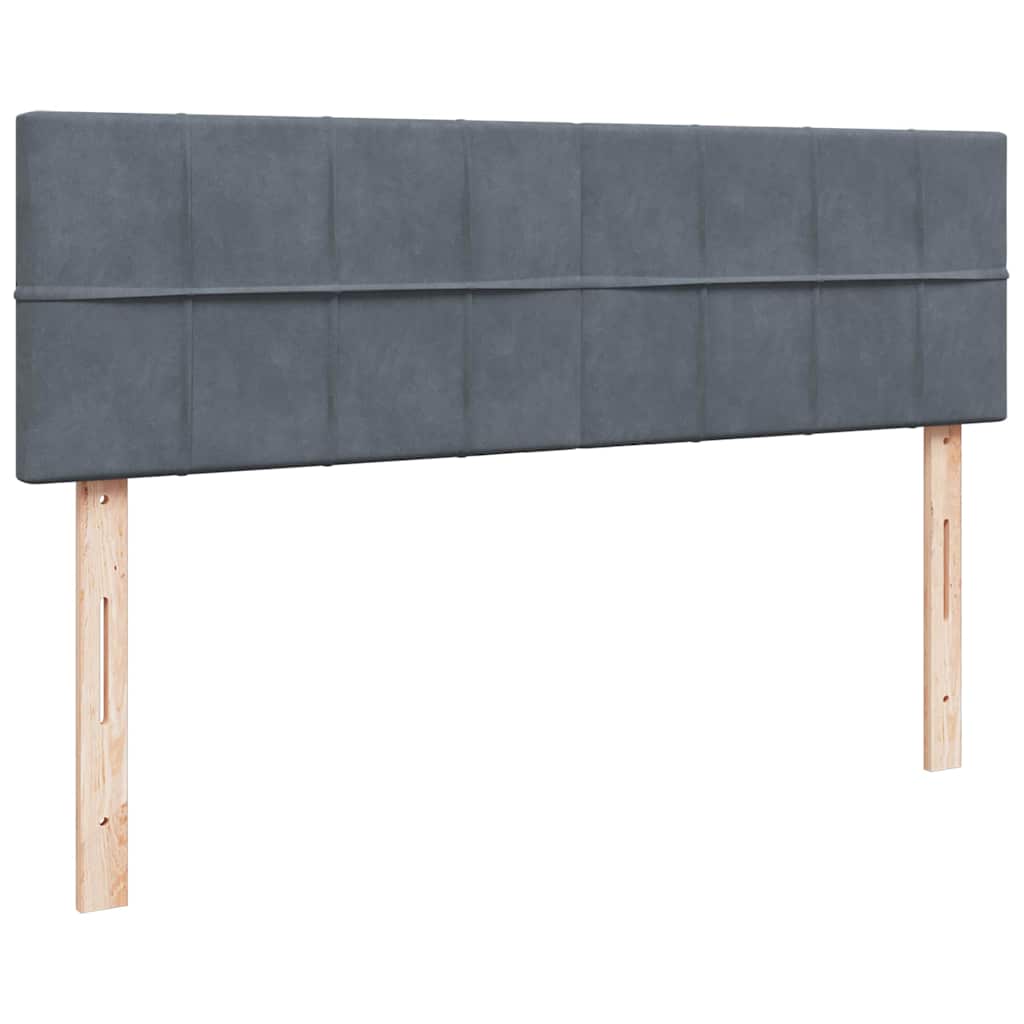 vidaXL Ottoman-Bett mit Matratzen Dunkelgrau 160x200 cm Samt
