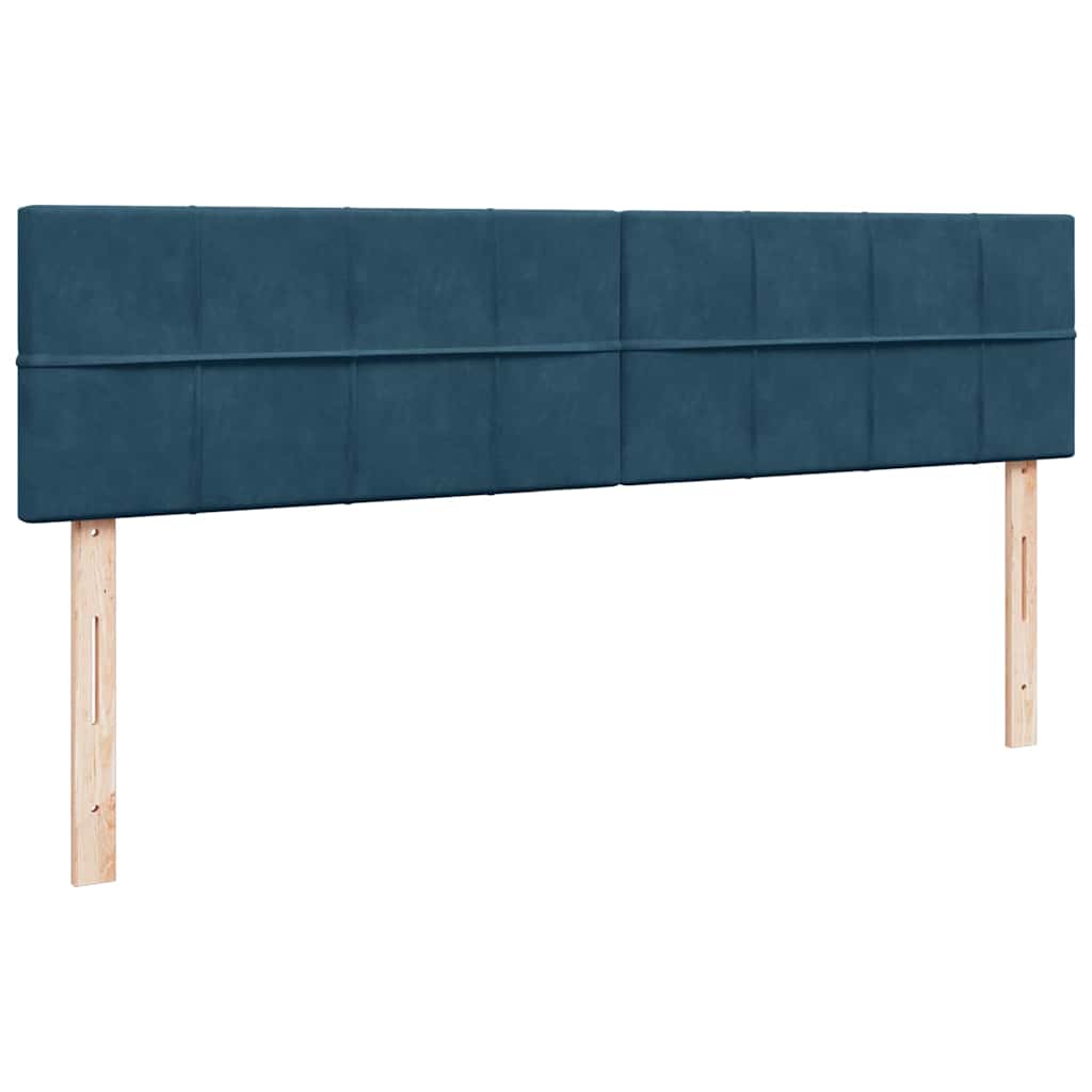 Ottoman-Bett mit Matratzen Dunkelblau 180x200 cm Samt