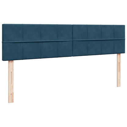 Ottoman-Bett mit Matratzen Dunkelblau 180x200 cm Samt