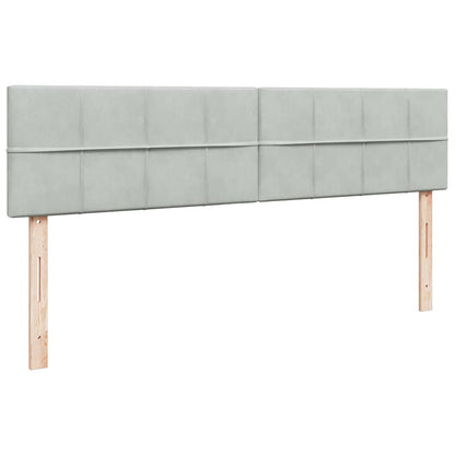 vidaXL Ottoman-Bett mit Matratzen Hellgrau 200x200 cm Samt