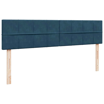 vidaXL Ottoman-Bett mit Matratzen Dunkelblau 200x200 cm Samt