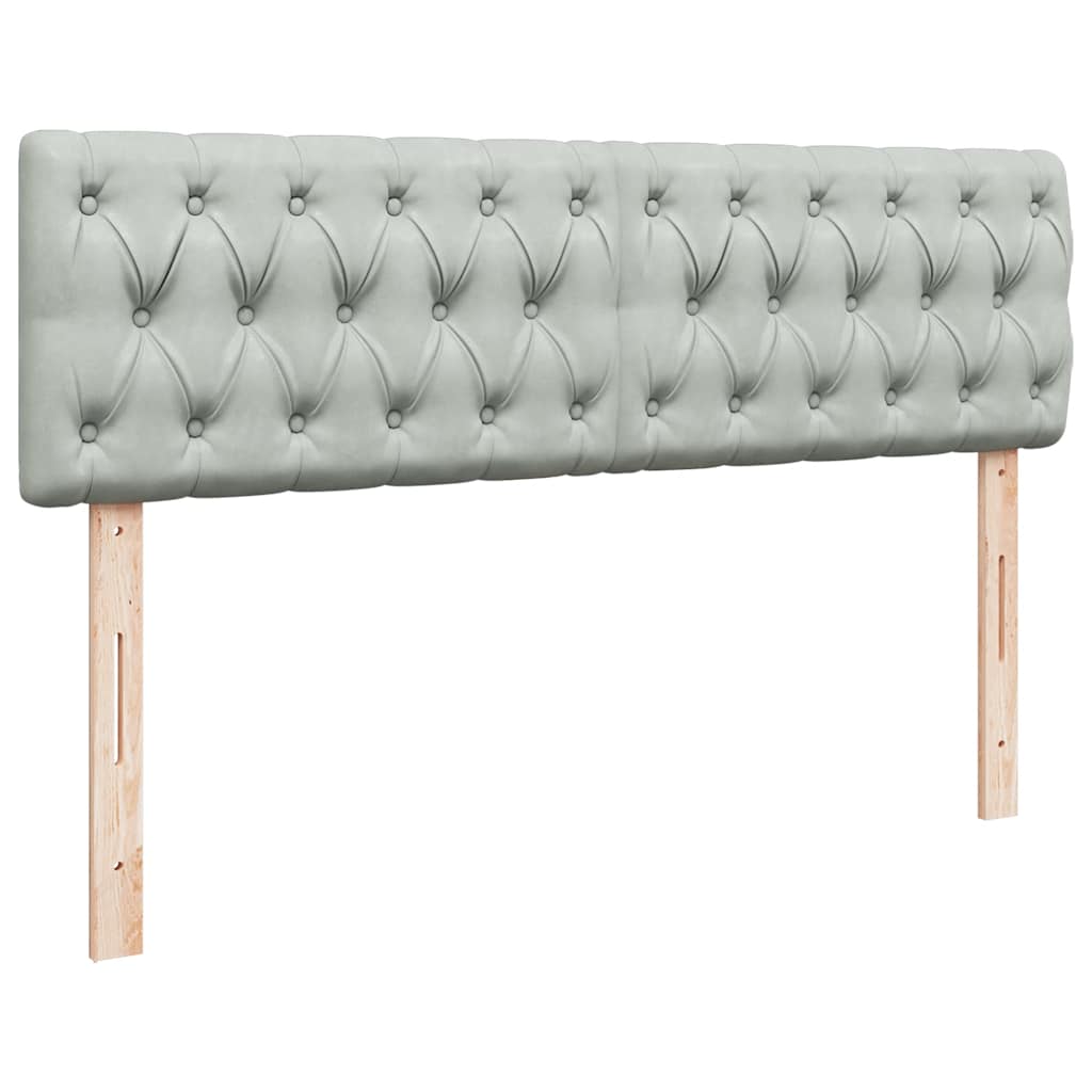 Ottoman-Bett mit Matratzen Hellgrau 160x200 cm Samt