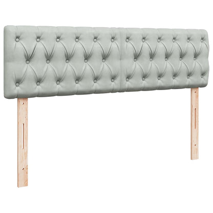 Ottoman-Bett mit Matratzen Hellgrau 160x200 cm Samt