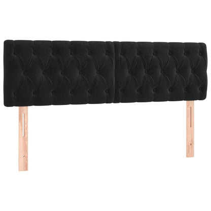 Ottoman-Bett mit Matratzen Schwarz 160x200 cm Samt