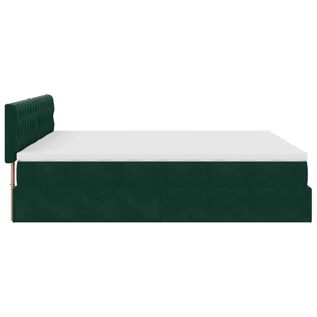 vidaXL Ottoman-Bett mit Matratzen Dunkelgrün 160x200 cm Samt