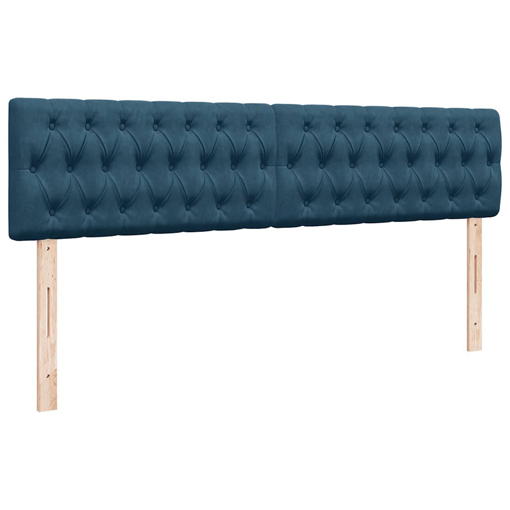 vidaXL Ottoman-Bett mit Matratzen Dunkelblau 160x200 cm Samt