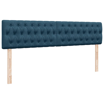 vidaXL Ottoman-Bett mit Matratzen Dunkelblau 160x200 cm Samt