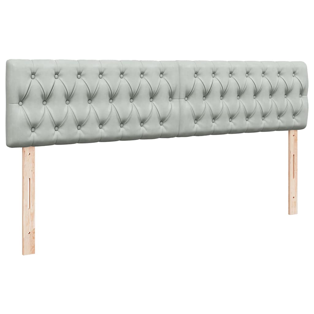 vidaXL Ottoman-Bett mit Matratzen Hellgrau 180x200 cm Samt