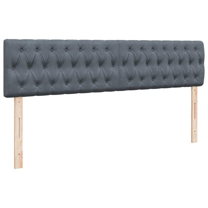 Ottoman-Bett mit Matratzen Dunkelgrau 180x200 cm Samt