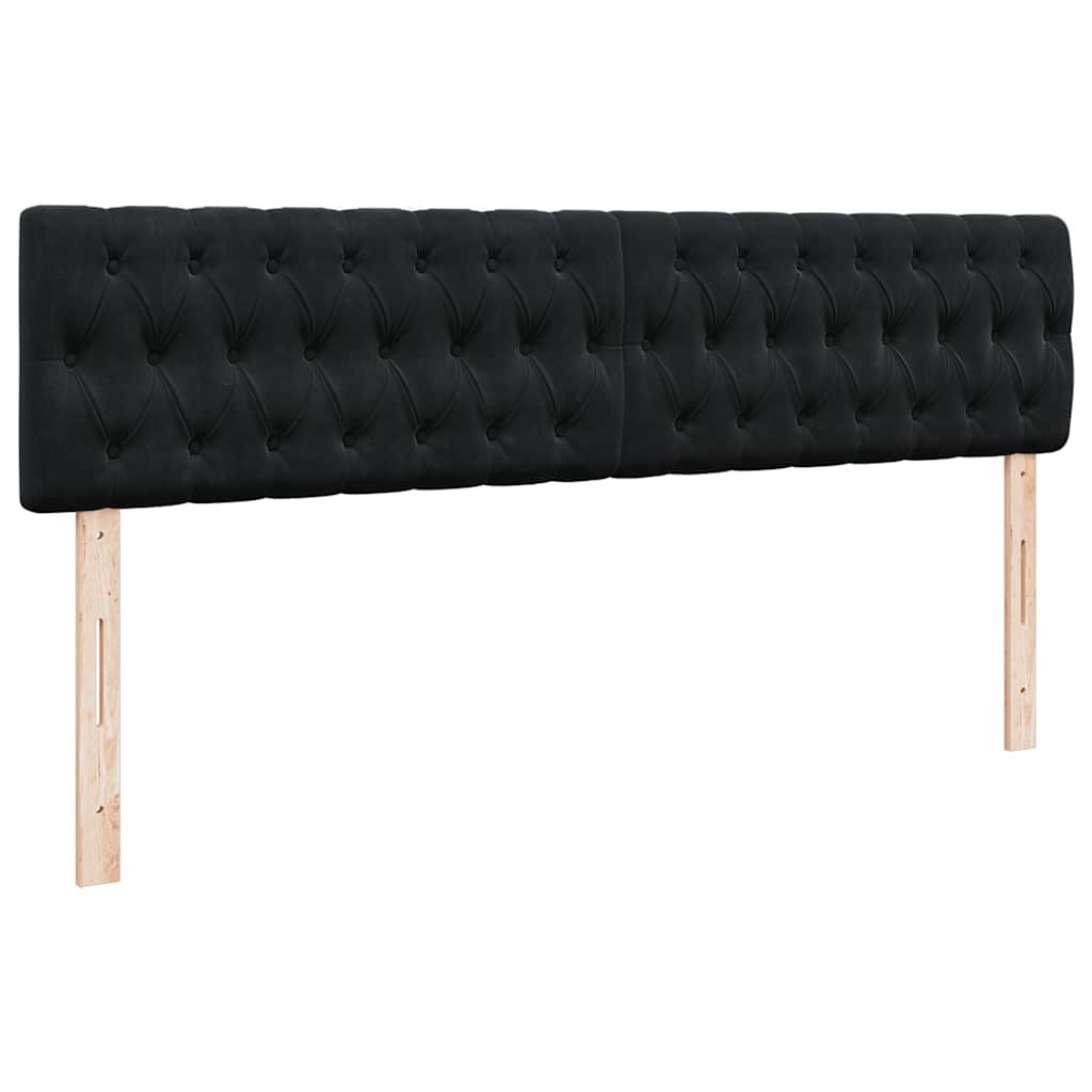 vidaXL Ottoman-Bett mit Matratzen Schwarz 180x200 cm Samt