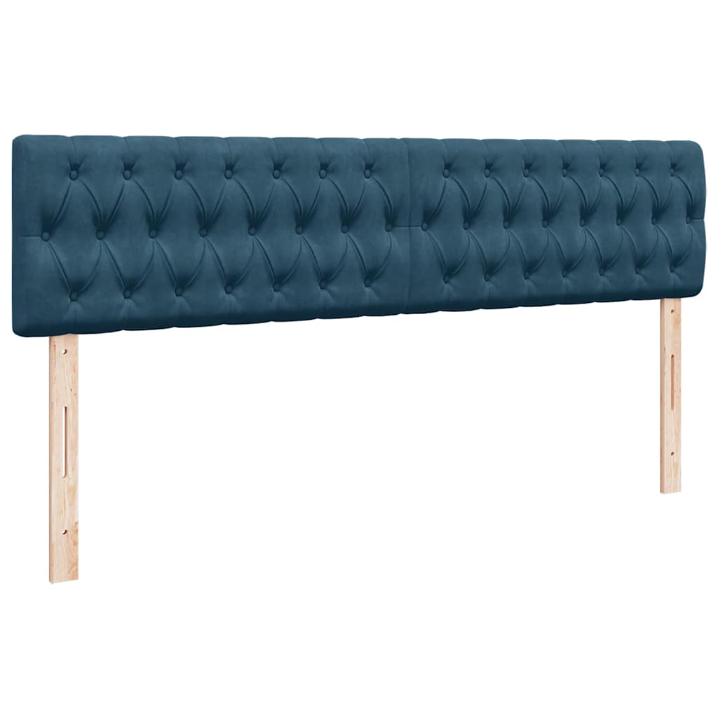 vidaXL Ottoman-Bett mit Matratzen Dunkelblau 180x200 cm Samt