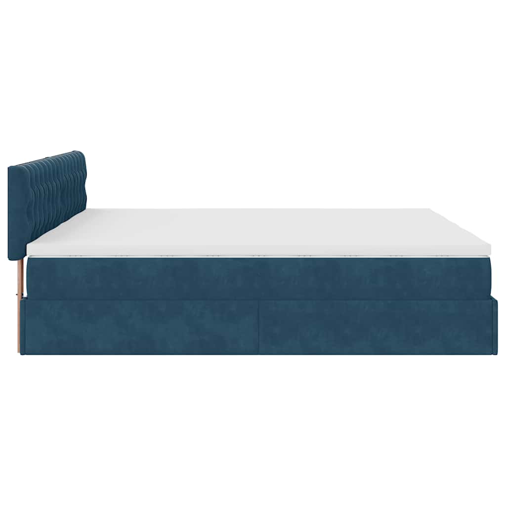 vidaXL Ottoman-Bett mit Matratzen Dunkelblau 180x200 cm Samt