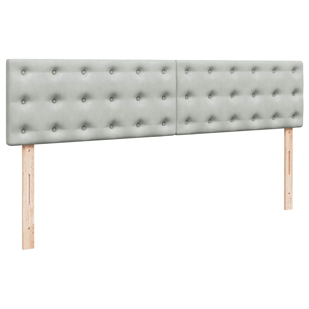 vidaXL Ottoman-Bett mit Matratzen Hellgrau 180x200 cm Samt