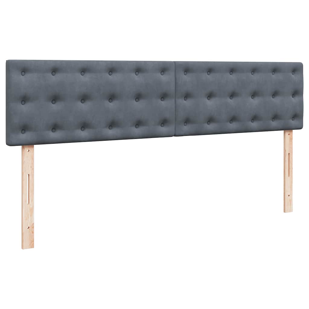 Ottoman-Bett mit Matratzen Dunkelgrau 180x200 cm Samt