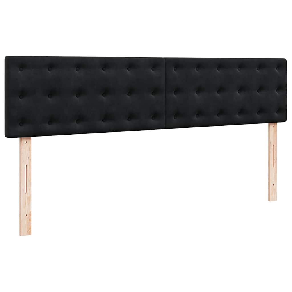 vidaXL Ottoman-Bett mit Matratzen Schwarz 180x200 cm Samt