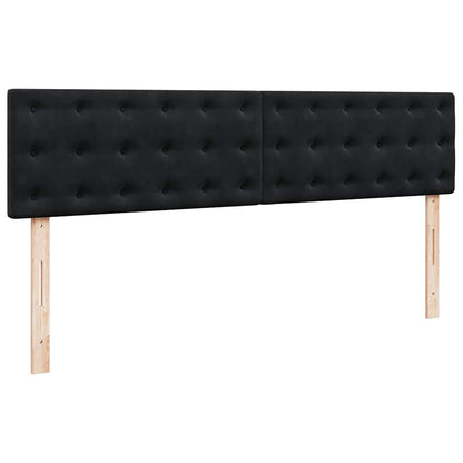 vidaXL Ottoman-Bett mit Matratzen Schwarz 180x200 cm Samt