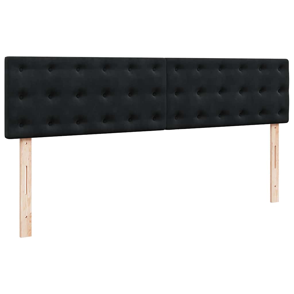 Ottoman-Bett mit Matratzen Schwarz 200x200 cm Samt